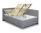 Vyvýšená čalúnená posteľ s úložným priestorom, 120x200