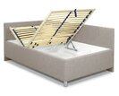 Vyvýšená čalúnená posteľ s úložným priestorom Ryana, 90x200 Vyvýšená čalúnená posteľ s úložným priestorom Ryana, 90x200
