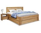 Vyvýšená posteľ dvojlôžko s úložným priestorom Klementin, masív buk