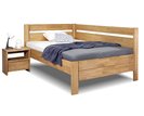 Rohová zvýšená posteľ z masívu Academia, masív buk, 140x200, Pravá