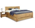 Zvýšená posteľ dvojlôžko s úložným priestorom Trinity 2, masív buk