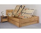 Zvýšená posteľ dvojlôžko s úložným priestorom Trinity 2, masív buk
