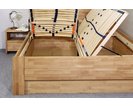 Zvýšená posteľ dvojlôžko s úložným priestorom Trinity 2, masív buk
