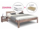Posteľ dvojlôžko z masívu TYLIA, masív buk, rošty a matrace Zdarma