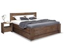 Zvýšená posteľ dvojlôžko s úložným priestorom Trinity, masív dub