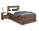 Zvýšená posteľ jednolôžko s úložným priestorom Trinity, masív dub