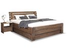 Posteľ dvojlôžko s úložným priestorom Odysea, masív dub