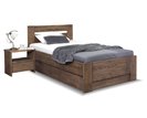 Zvýšená posteľ s úložným priestorom Trinity, masív dub, 120x200
