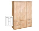 Trojdverová šatníková skriňa Alfa-171, buk cink