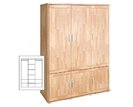 Šatníková trojdverová skriňa Alfa-170, buk cink