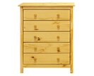 Komoda - 5 zásuvková IA8077, masiv smrek Komoda - 5 zásuvková IA8077, masiv smrek