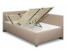 Vyvýšená čalúnená posteľ s úložným priestorom Ryana, 140x200, svetlo hnedá