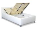 Vyvýšená čalúnená posteľ s úložným priestorom Lyoneta, 90x200, biela Vyvýšená čalúnená posteľ s úložným priestorom Lyoneta, 90x200, biela