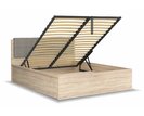 Posteľ s roštom a úložným priestorom a roštom Tetris, dub sonoma