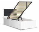 Posteľ jednolôžko s úložným priestorom a roštom TETRIS  biela - lesk, čierna