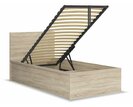 Posteľ jednolôžko s úložným priestorom a roštom TETRIS, dub sonoma
