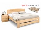 Posteľ dvojlôžko s roštami Justina, masív buk - pohľad č. 1