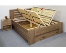 Zvýšená posteľ s úložným priestorom ROSA, masív smrek, 140x200