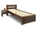 Drevená posteľ jednolôžko Hanka, masív borovica, morený orech