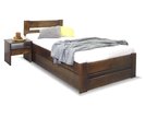 Posteľ jednolôžko s úložným priestorom Hanka, 90x200cm, masív borovica, morený orech Posteľ jednolôžko s úložným priestorom Hanka, 90x200cm, masív borovica, morený orech
