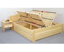 Drevená posteľ LADA, s úložným priestorom, masív borovica