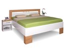 Posteľ z masivu - dvojlôžko VAREZZA 1, masiv buk - morená biela-prírodný buk