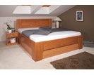 Manželská posteľ s úložným priestorom OLYMPIA 3, masív buk - čerešňa