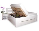 Posteľ s úložným priestorom VAREZZA 5, masiv buk - morená biela