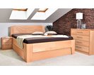 Drevená posteľ dvojlôžko s úložným priestorom Kleopatra 1, masív buk