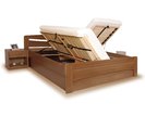 Vysoká posteľ s úložným priestorom EVITA 6, masív buk - morenie tabak