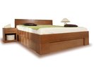 Posteľ dvojlôžko s úložným priestorom  VAREZZA 6B, masiv buk - morený tabak