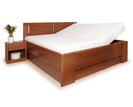 Manželská postel s úložným prostorem DELUXE 3, masiv buk