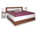 Posteľ z masivu VAREZZA 5 senior s úložným priestorom, masiv buk - morený orech-biela