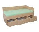 Rohová vyvýšená posteľ s úložným priestorom EMA, 90x200cm