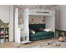 Multifunkčná poschodová posteľ Dori s hornou posteľou a čalúnenou posteľou, lamino biela Multifunkčná poschodová posteľ Dori s hornou posteľou a čalúnenou posteľou, lamino biela