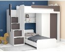 Multifunkčná poschodová posteľ Dori so spodnou posteľou a skriňou, lamino biela/grafit Multifunkčná poschodová posteľ Dori so spodnou posteľou a skriňou, lamino biela/grafit