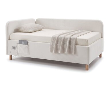 Multifunkčná rohová posteľ NEXUS s roštom a USB nabíjačkou, 140x200cm