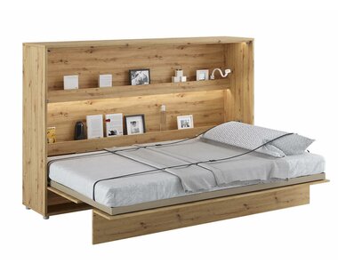 Široká sklápacia posteľ v skrini MONTERASSO, 120x200, dub artisan