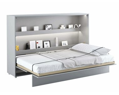 Široká sklápacia posteľ v skrini MONTERASSO, 120x200cm, šedá