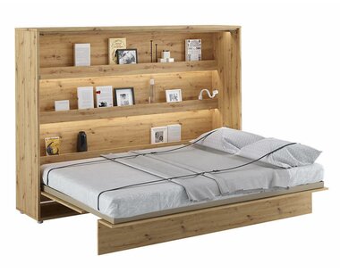 Široká sklápacia posteľ dvojlôžko MONTERASSO, 140x200cm, dub artisan