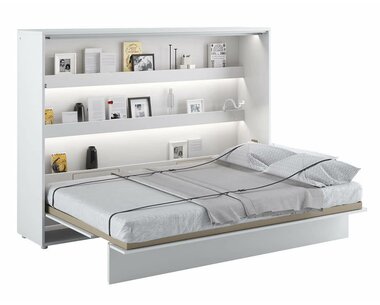 Široká sklápacia posteľ dvojlôžko MONTERASSO, 140x200, biely mat