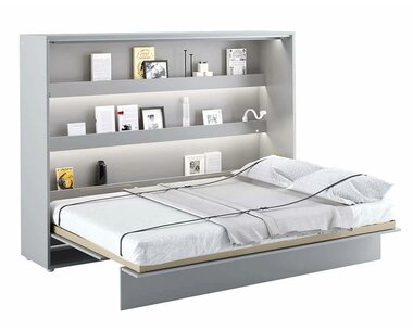 Široká sklápacia posteľ dvojlôžko MONTERASSO, 140x200cm, šedá