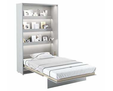 Vysoká sklápacia posteľ v skrini MONTERASSO, 120x200cm, šedá