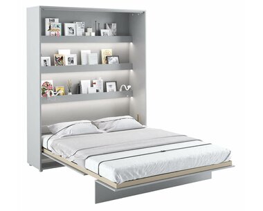 Vysoká sklápacia posteľ v skrini dvojlôžko MONTERASSO, 160x200cm, šedá Vysoká sklápacia posteľ v skrini dvojlôžko MONTERASSO, 160x200cm, šedá