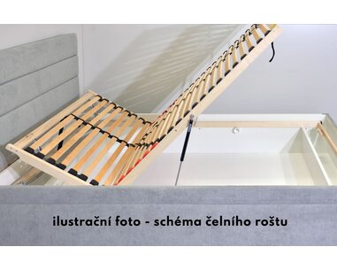 Posteľ s úložným priestorom Lada, čelný výklop, 120x200