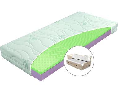 Tvrdší matrac VENEZA - sada k rozkladacej posteli, 16cm, 90x200cm, 2x35x200cm (delená), 100kg, poťah Aloe Vera Tvrdší matrac VENEZA - sada k rozkladacej posteli, 16cm, 90x200cm, 2x35x200cm (delená), 100kg, poťah Aloe Vera