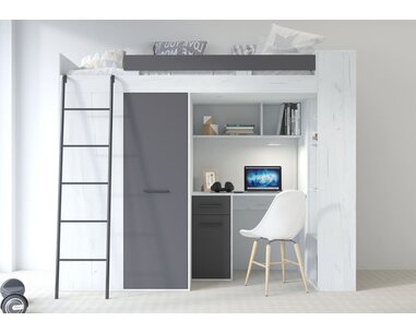 Vera - Ľavá, lamino craft biely grafit pohľad spredu