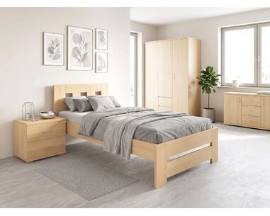 Drevená posteľ s roštom Barča, 80x200, 90x200, masív buk - pohľad č. 2