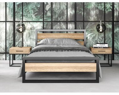 Interiér - Posteľ dvojlôžko Drew - 371, masív dub