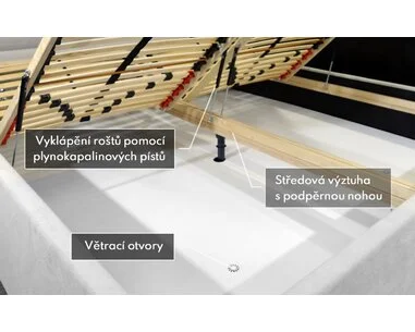 Luxusná čalúnená posteľ VELORUM, s úložným priestorom - pohľad č. 4